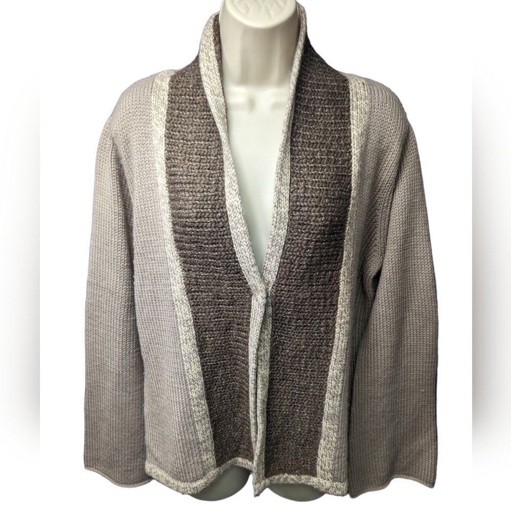 J. Jill Wool Blend Snap Front Cardigan Sz M